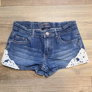 Silver Jeans Lacy Shorts Girls 12 Adjustable Waist Stretch Denim FLAW